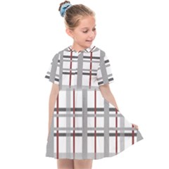 Fabric Plaid Grey Gray Burgundy Kids  Sailor Dress by Wegoenart