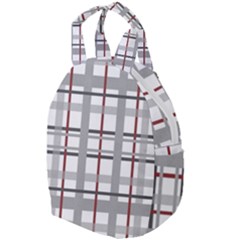 Fabric Plaid Grey Gray Burgundy Travel Backpacks by Wegoenart