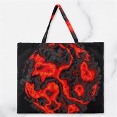 Lava Planet Space Universe Fire Zipper Large Tote Bag by Wegoenart