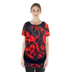 Lava Planet Space Universe Fire Skirt Hem Sports Top by Wegoenart