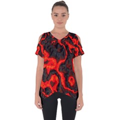 Lava Planet Space Universe Fire Cut Out Side Drop Tee by Wegoenart