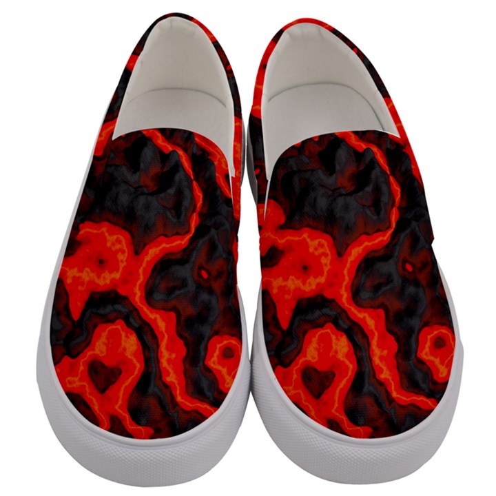 Lava Planet Space Universe Fire Men s Canvas Slip Ons