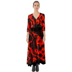 Lava Planet Space Universe Fire Button Up Boho Maxi Dress by Wegoenart