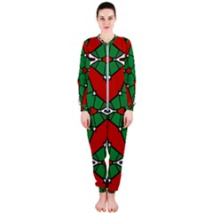 Christmas Seamless Pattern Xmas Onepiece Jumpsuit (ladies)  by Wegoenart