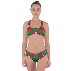 Christmas Seamless Pattern Xmas Criss Cross Bikini Set by Wegoenart