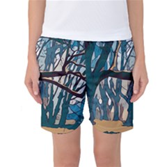 Forest Artwork Card Greeting Woods Women s Basketball Shorts by Wegoenart