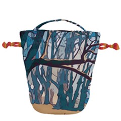 Forest Artwork Card Greeting Woods Drawstring Bucket Bag by Wegoenart