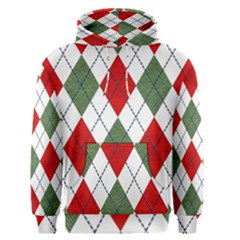 Red Green White Argyle Navy Men s Pullover Hoodie by Wegoenart