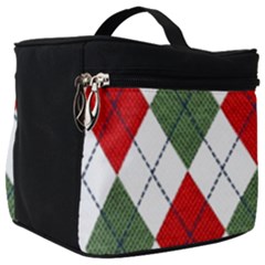 Red Green White Argyle Navy Make Up Travel Bag (big) by Wegoenart