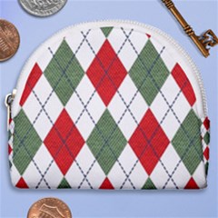 Red Green White Argyle Navy Horseshoe Style Canvas Pouch by Wegoenart