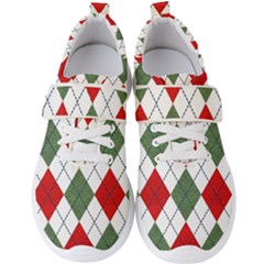 Red Green White Argyle Navy Men s Velcro Strap Shoes