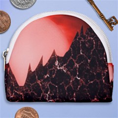 Sci Fi Red Fantasy Futuristic Horseshoe Style Canvas Pouch