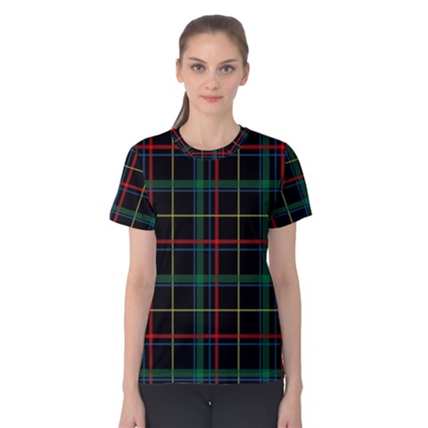 Plaid Tartan Checks Pattern Women s Cotton Tee by Wegoenart