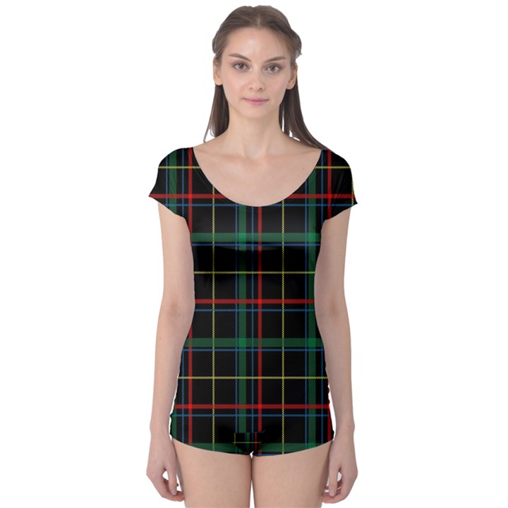 Plaid Tartan Checks Pattern Boyleg Leotard 