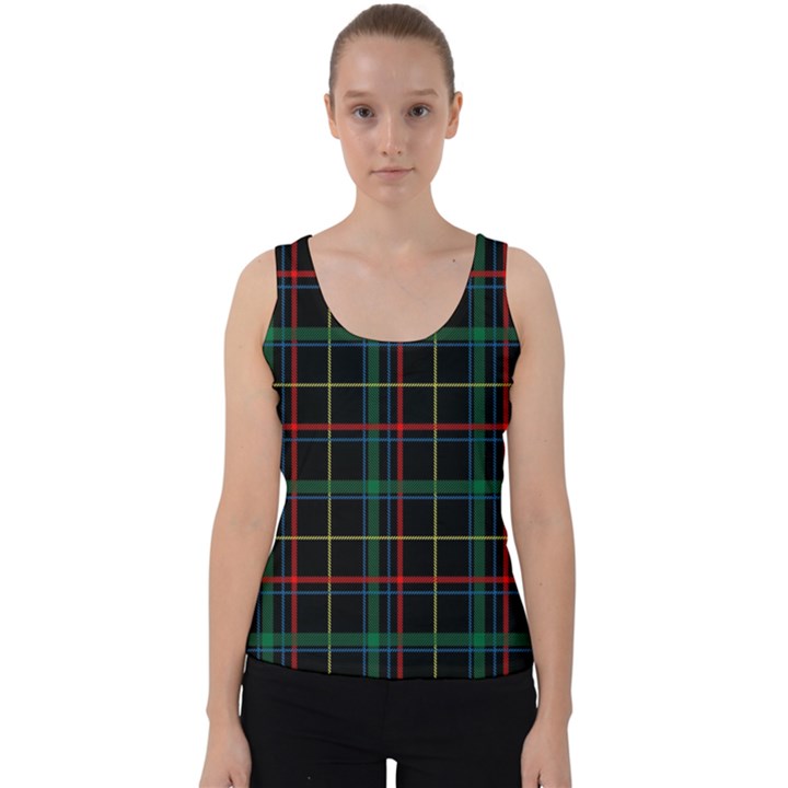 Plaid Tartan Checks Pattern Velvet Tank Top