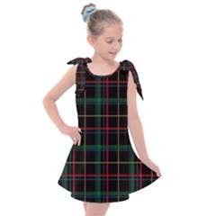 Plaid Tartan Checks Pattern Kids  Tie Up Tunic Dress by Wegoenart