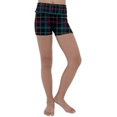 Plaid Tartan Checks Pattern Kids  Lightweight Velour Yoga Shorts