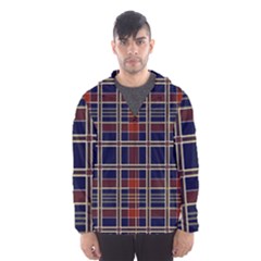 Plaid Tartan Scottish Navy Gold Hooded Windbreaker (men)