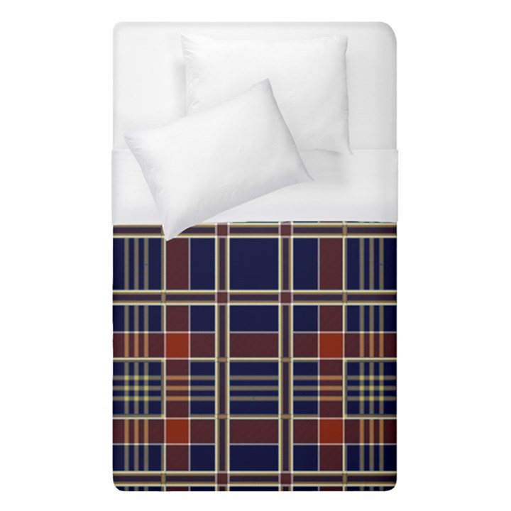 Plaid Tartan Scottish Navy Gold Duvet Cover (Single Size)