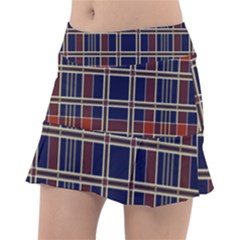 Plaid Tartan Scottish Navy Gold Tennis Skirt by Wegoenart