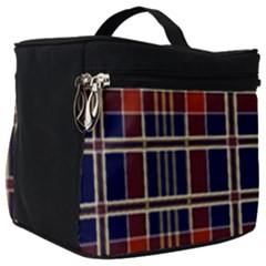 Plaid Tartan Scottish Navy Gold Make Up Travel Bag (big)