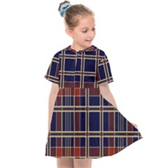 Plaid Tartan Scottish Navy Gold Kids  Sailor Dress by Wegoenart