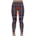 Plaid Tartan Scottish Navy Gold Lightweight Velour Classic Yoga Leggings View1