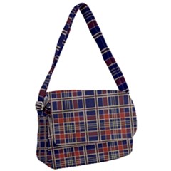 Plaid Tartan Scottish Navy Gold Courier Bag