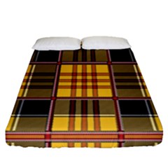 Plaid Tartan Scottish Yellow Red Fitted Sheet (queen Size) by Wegoenart