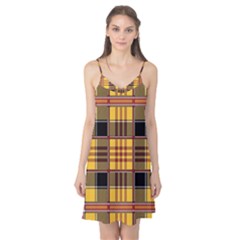 Plaid Tartan Scottish Yellow Red Camis Nightgown by Wegoenart