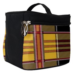 Plaid Tartan Scottish Yellow Red Make Up Travel Bag (small)