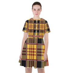 Plaid Tartan Scottish Yellow Red Sailor Dress