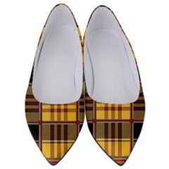 Plaid Tartan Scottish Yellow Red Women s Low Heels