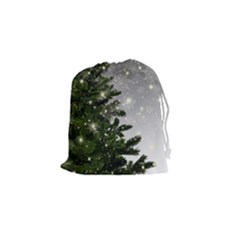 Christmas Fir Tree Mockup Star Drawstring Pouch (small) by Wegoenart