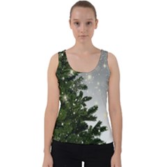 Christmas Fir Tree Mockup Star Velvet Tank Top by Wegoenart