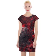 Planet Explode Space Universe Cap Sleeve Bodycon Dress