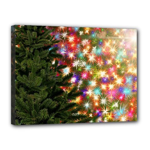 Christmas Tree Fir Tree Star Canvas 16  X 12  (stretched) by Wegoenart