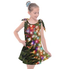 Christmas Tree Fir Tree Star Kids  Tie Up Tunic Dress by Wegoenart