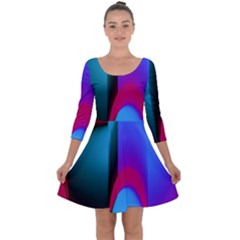 Abstract Art Abstract Background Quarter Sleeve Skater Dress