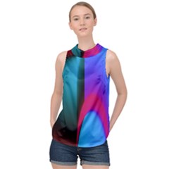 Abstract Art Abstract Background High Neck Satin Top