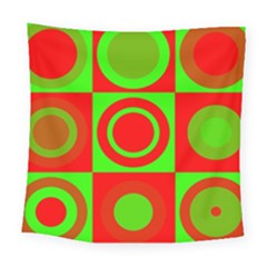 Red Green Christmas Background Square Tapestry (large) by Wegoenart