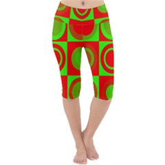 Red Green Christmas Background Lightweight Velour Cropped Yoga Leggings