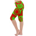 Red Green Christmas Background Lightweight Velour Cropped Yoga Leggings View2