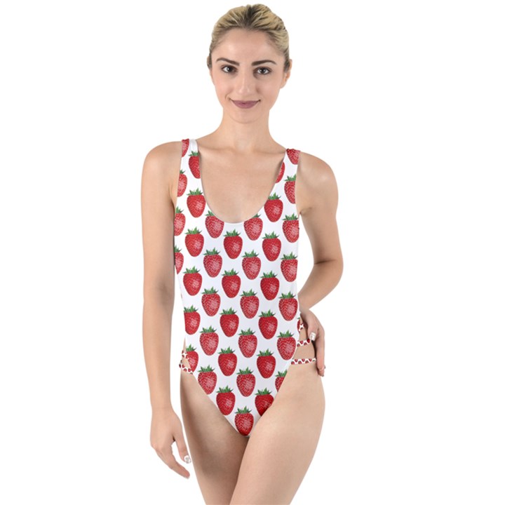 Colorful Shiny Eat Edible Food High Leg Strappy Swimsuit