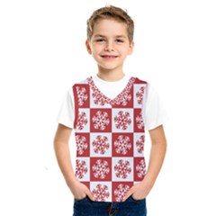 Snowflake Red White Kids  Sportswear by Wegoenart