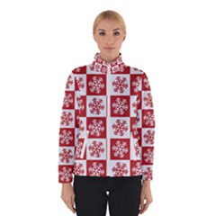 Snowflake Red White Winter Jacket by Wegoenart