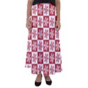 Snowflake Red White Flared Maxi Skirt View1