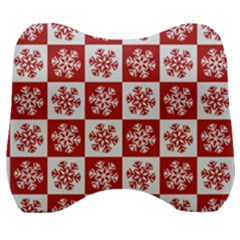 Snowflake Red White Velour Head Support Cushion