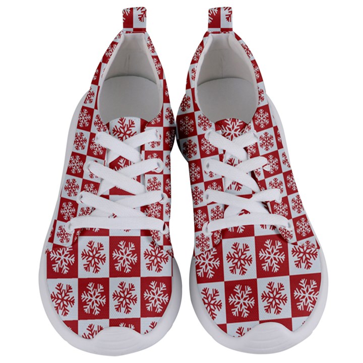 Snowflake Red White Women s Lightweight Sports Shoes