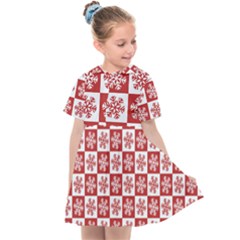 Snowflake Red White Kids  Sailor Dress by Wegoenart